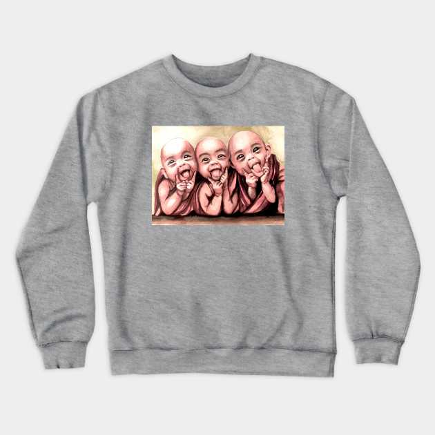 Happiest kids Crewneck Sweatshirt by The artist of light in the darkness 